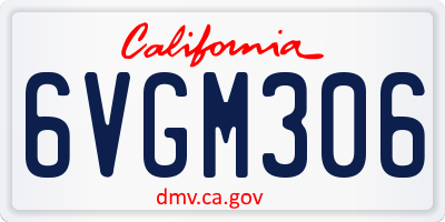 CA license plate 6VGM306