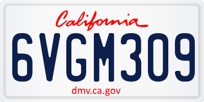CA license plate 6VGM309