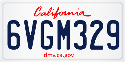 CA license plate 6VGM329