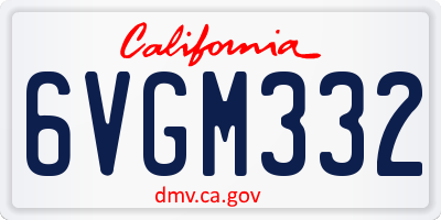 CA license plate 6VGM332