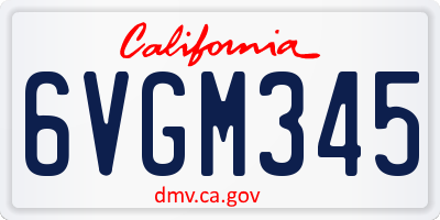 CA license plate 6VGM345