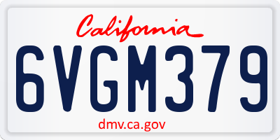 CA license plate 6VGM379