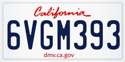 CA license plate 6VGM393