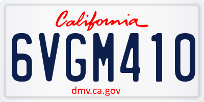 CA license plate 6VGM410