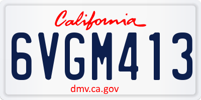 CA license plate 6VGM413