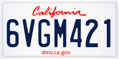 CA license plate 6VGM421