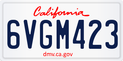 CA license plate 6VGM423