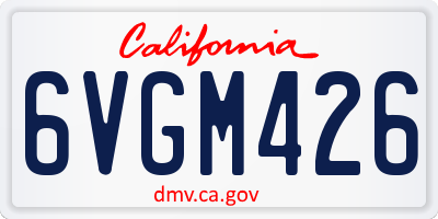 CA license plate 6VGM426