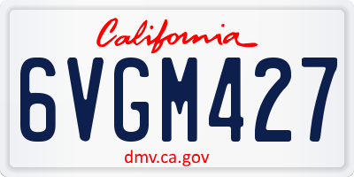 CA license plate 6VGM427