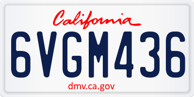CA license plate 6VGM436