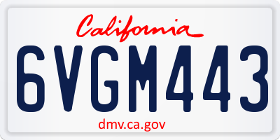 CA license plate 6VGM443