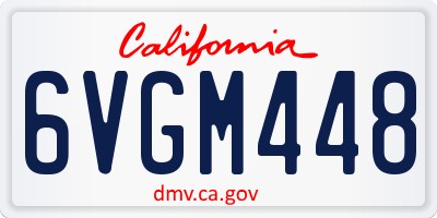 CA license plate 6VGM448