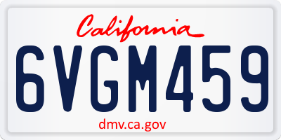 CA license plate 6VGM459
