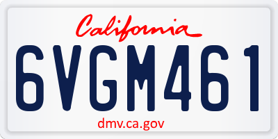 CA license plate 6VGM461