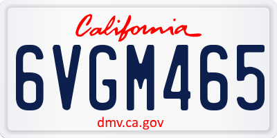 CA license plate 6VGM465