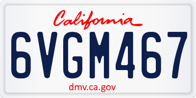 CA license plate 6VGM467