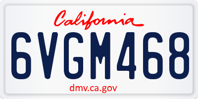 CA license plate 6VGM468