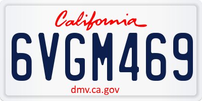 CA license plate 6VGM469