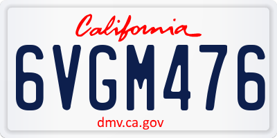 CA license plate 6VGM476