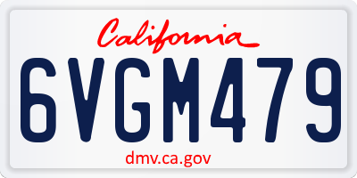 CA license plate 6VGM479