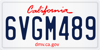 CA license plate 6VGM489