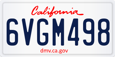CA license plate 6VGM498