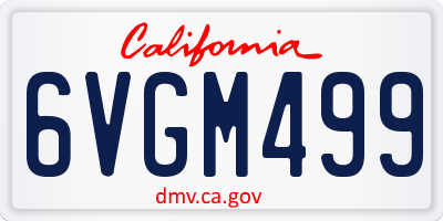 CA license plate 6VGM499