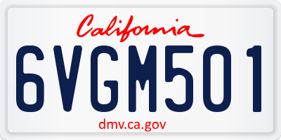 CA license plate 6VGM501
