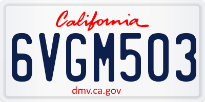 CA license plate 6VGM503