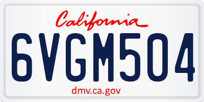 CA license plate 6VGM504