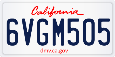 CA license plate 6VGM505