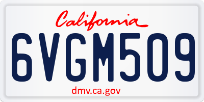 CA license plate 6VGM509