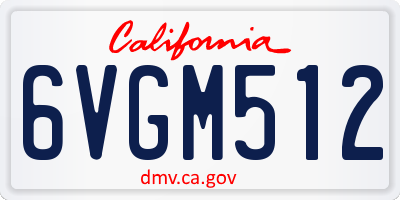 CA license plate 6VGM512