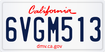 CA license plate 6VGM513