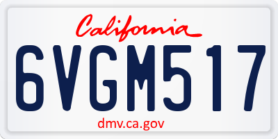 CA license plate 6VGM517