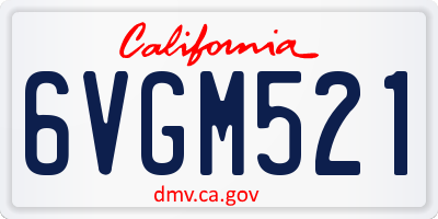 CA license plate 6VGM521