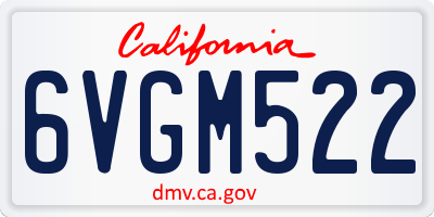 CA license plate 6VGM522