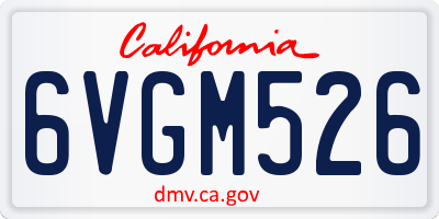 CA license plate 6VGM526