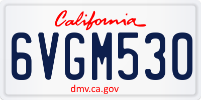 CA license plate 6VGM530