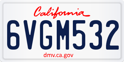 CA license plate 6VGM532