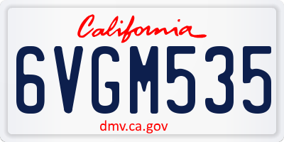 CA license plate 6VGM535