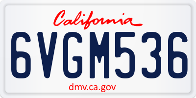 CA license plate 6VGM536