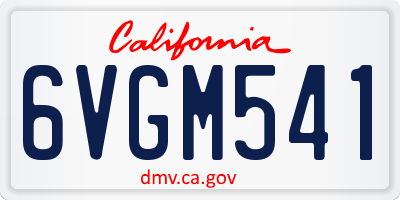 CA license plate 6VGM541