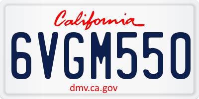 CA license plate 6VGM550