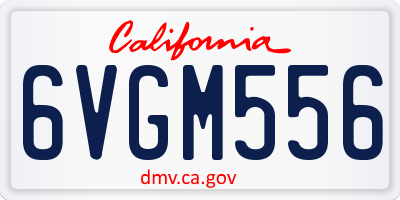 CA license plate 6VGM556