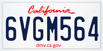 CA license plate 6VGM564