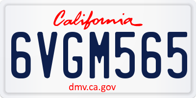 CA license plate 6VGM565