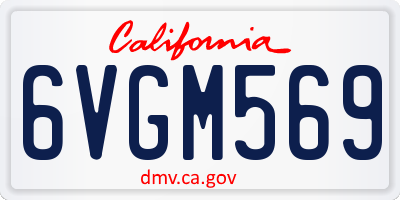 CA license plate 6VGM569