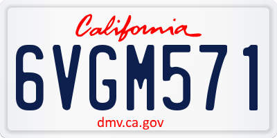 CA license plate 6VGM571