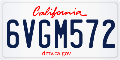 CA license plate 6VGM572